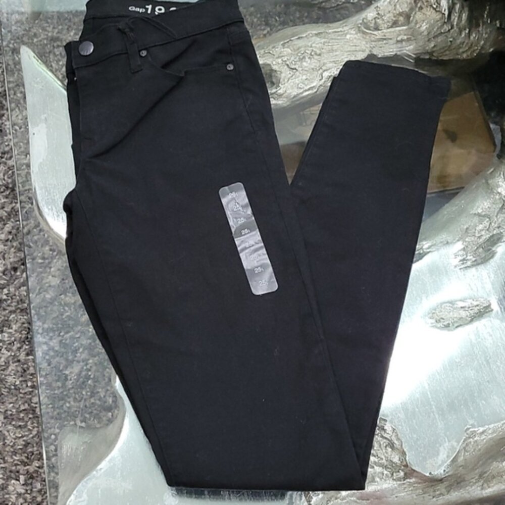 NEW 25L Gap 1969 Black Legging Jean Skinny Jeans Denim 25 Long Tall